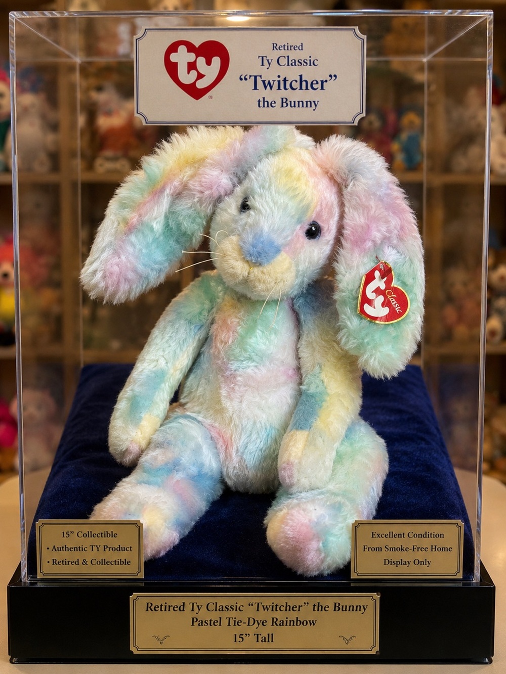 Classic Twitcher Pastel Tie-Dye Rainbow Bunny Plush
